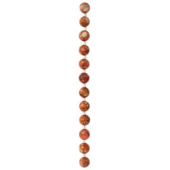 12 Pack: Orange Imperial Jasper Round Beads, 10mm by Bead Landing™